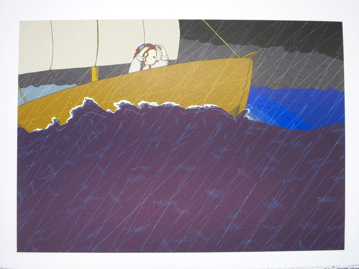 絵本イラスト「嵐の海」